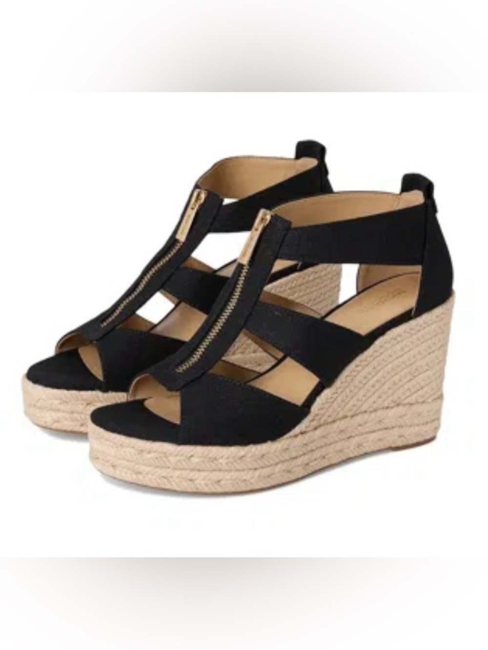 NWOT - MICHAEL Michael Kors Etta Wedge Sandals Black / 8.5